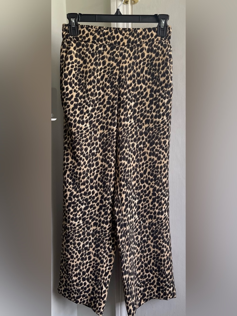 J.Crew Leopard-Print Maxi pants in Tan and Black